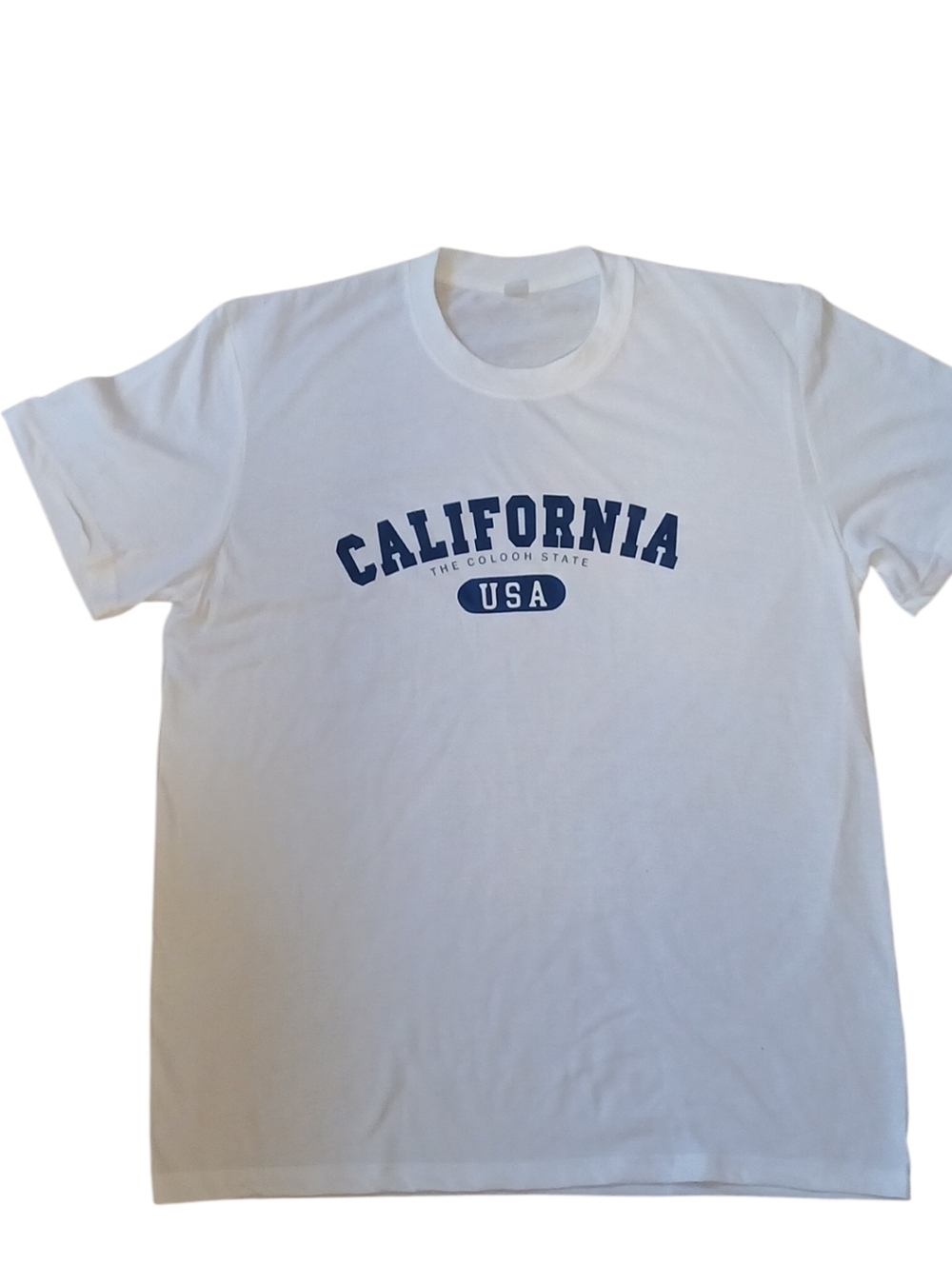 Access - NWOT, White Cotton "California" Unisex Tee Shirt, Short Sleeves, Large - Picture 2 of 8